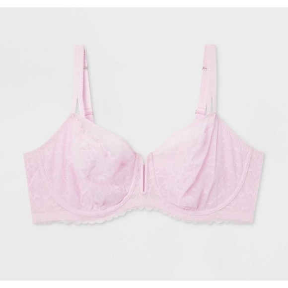 Auden Other - AUDEN Women 44DDD Light Pink Lace Unlined Comfort Wire Balconette Bra NWT
